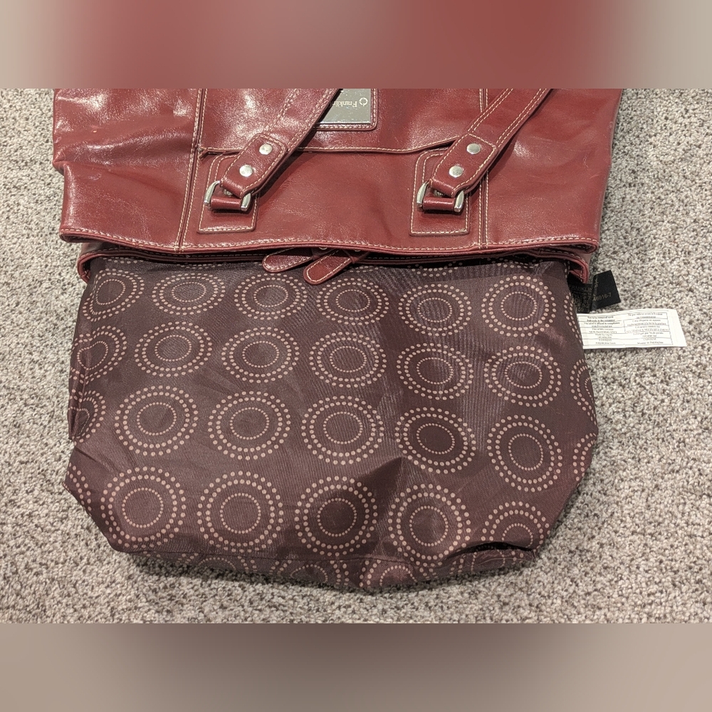 Franklin Covey Heritage Travelware Laptop Bag Triple Gusset Red Maroon Tote - Picture 10 of 16